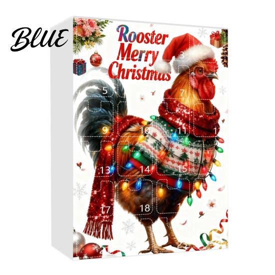 Children Christmas Calendar Windows Holiday Box Multifunctional 24-Day Countdown Chicken Advent with Easy-Open Decoration Family