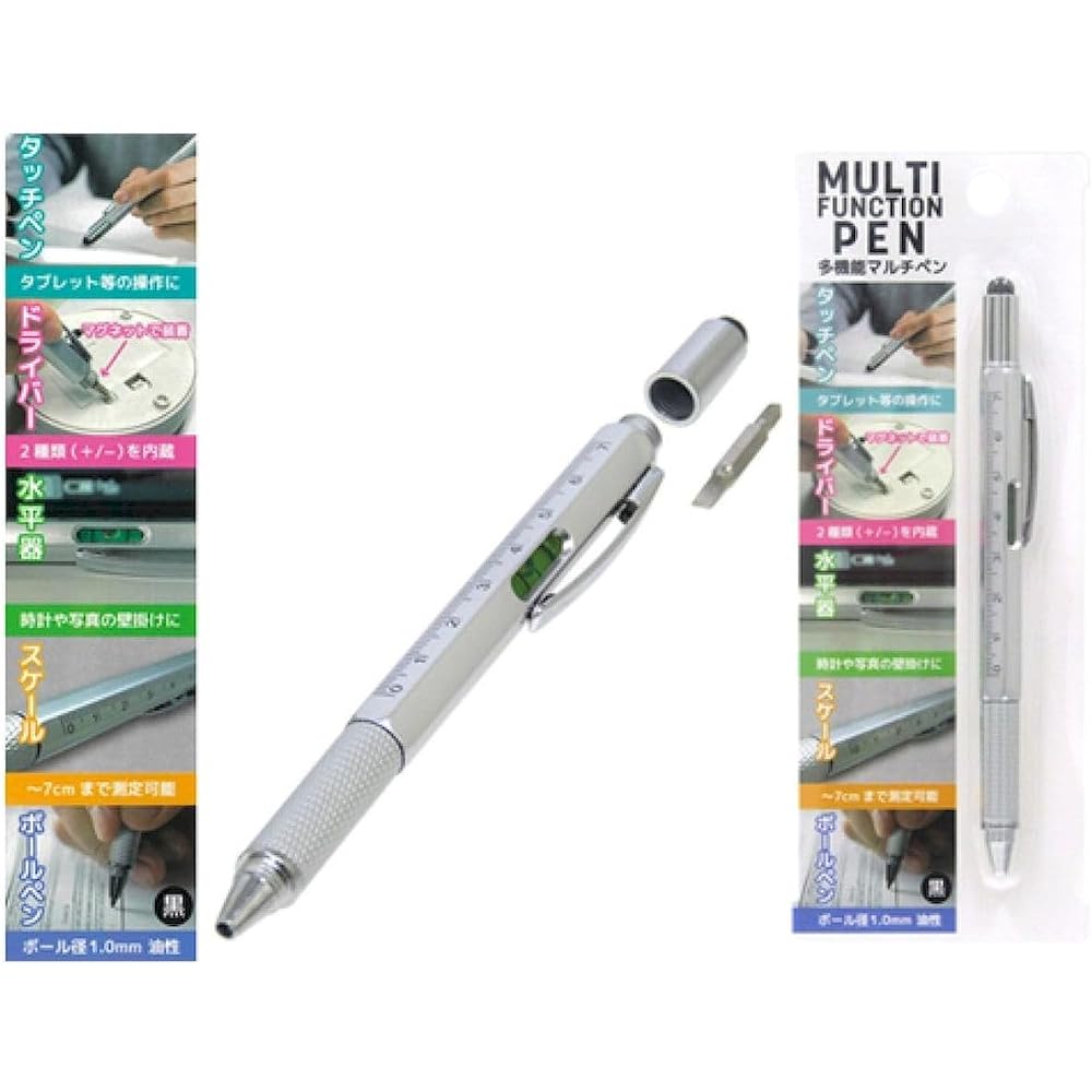 [5 functions in one!] Multi-function multi-pen touch pen screwdriver level scale ballpoint pen st...