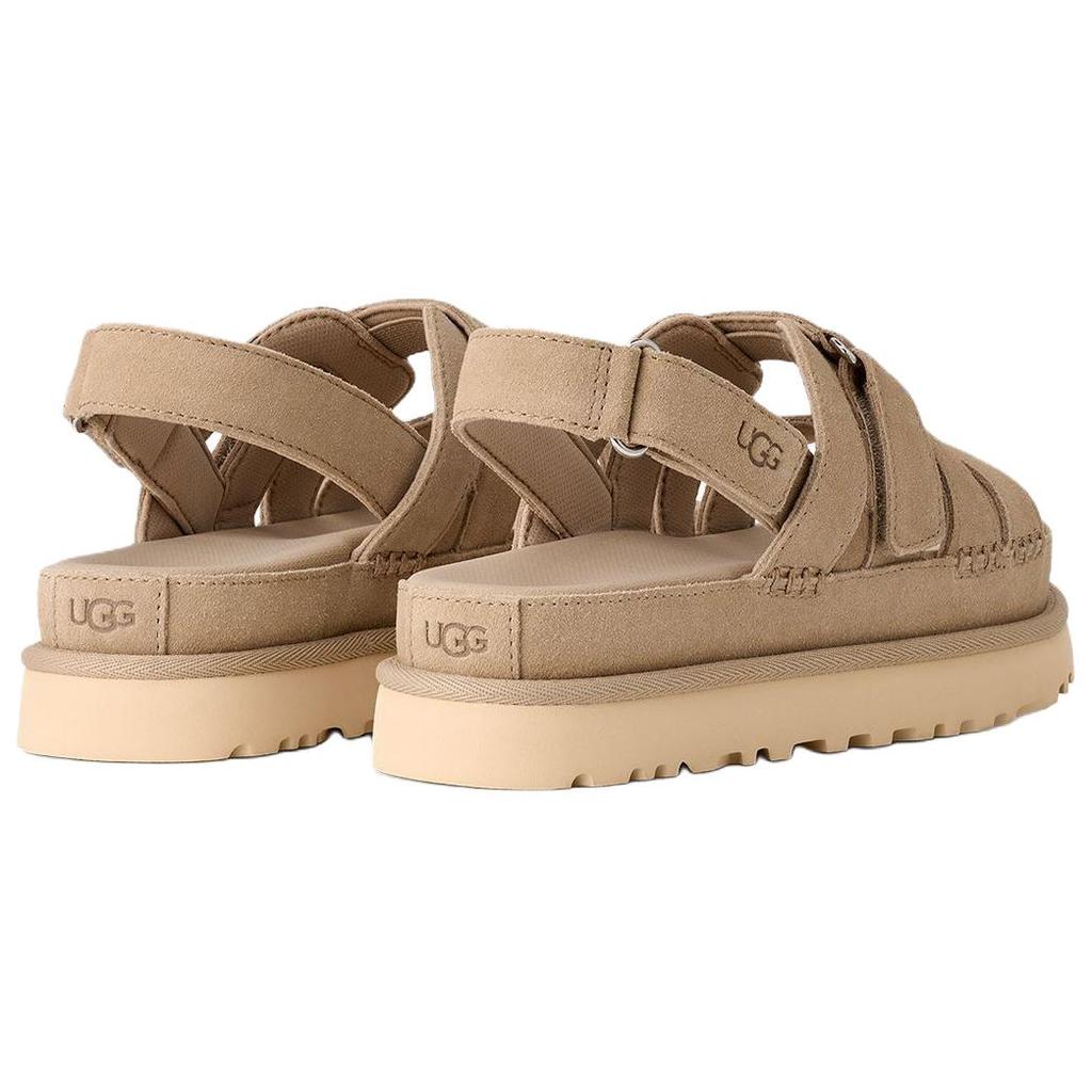 UGG Złote Rodzinne Krowa Skóra Dzielona Proste Wszechstronne Jedn Pasek Sandały Damskie sandały Musztardowy 1175122-MDSD