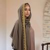 Silk Islamic Turban Long Sequin Wraps Shawl Elegant Women Headscarf  Ladies Turban