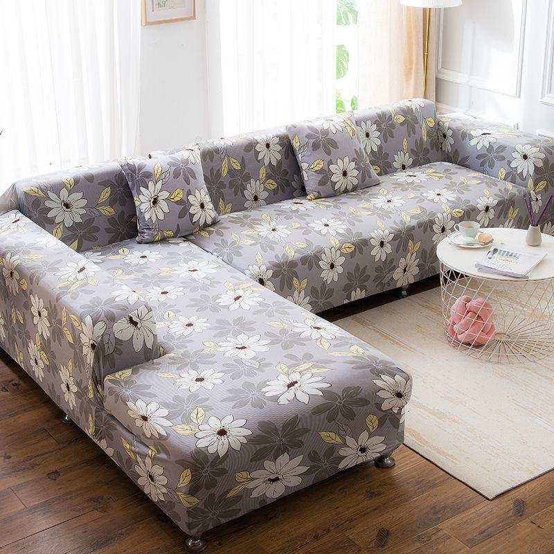 Fashion Geometric L Shape Sofa Cover for Living Room 1/2/3/4 Seaters Universal Size Elastic Slipcover Case Pillowcases Available