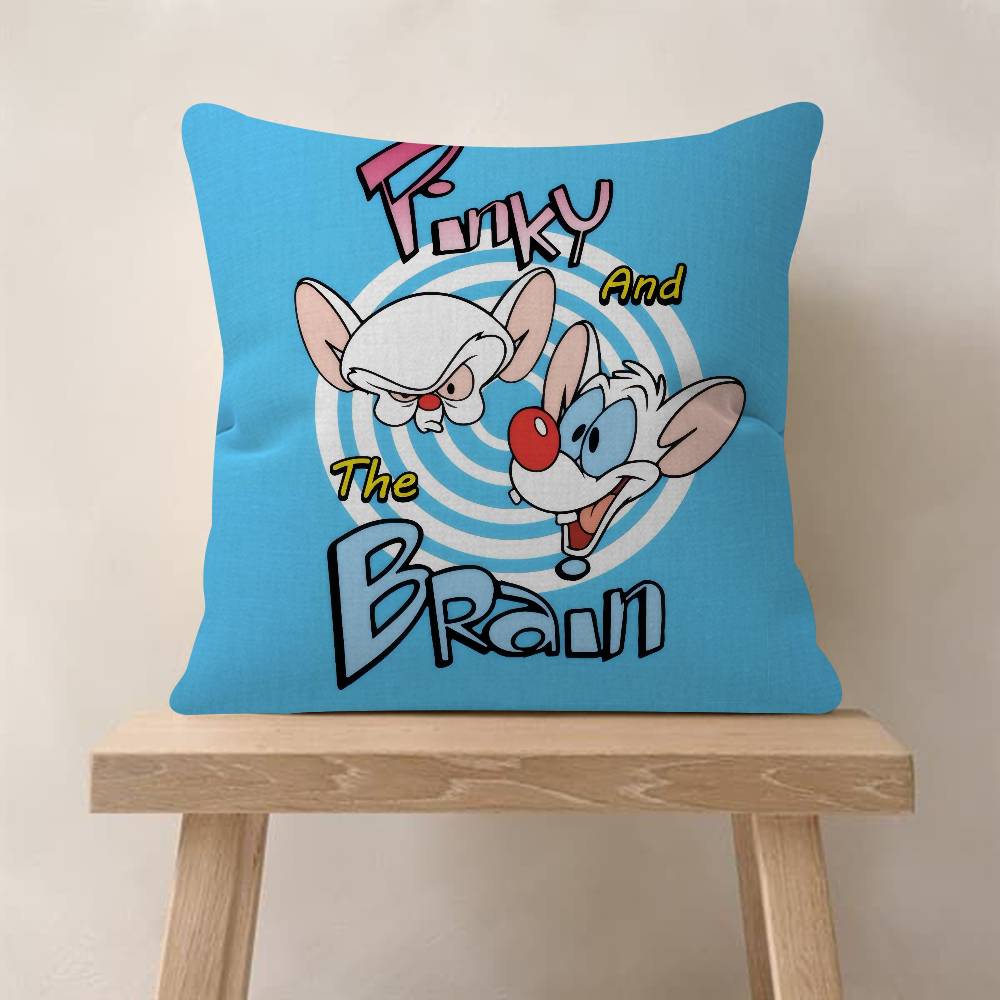 Cartoon Pinky and the Brain Office Cushion Pillowcase Car Cushion Cover45X45CM Lumbar Pillowcase Sofa Pillowcover