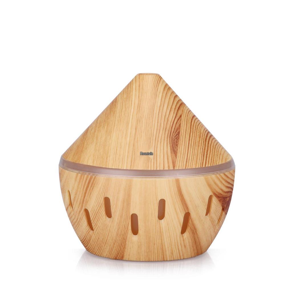 USB Wood Grain Mini Humidifier with Colorful Night Light