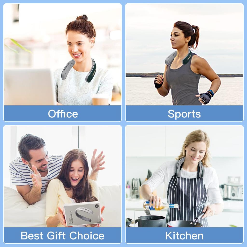 4000mAh Rechargeable Portable Neck Hanging Air Conditioner Cooling Without Blades