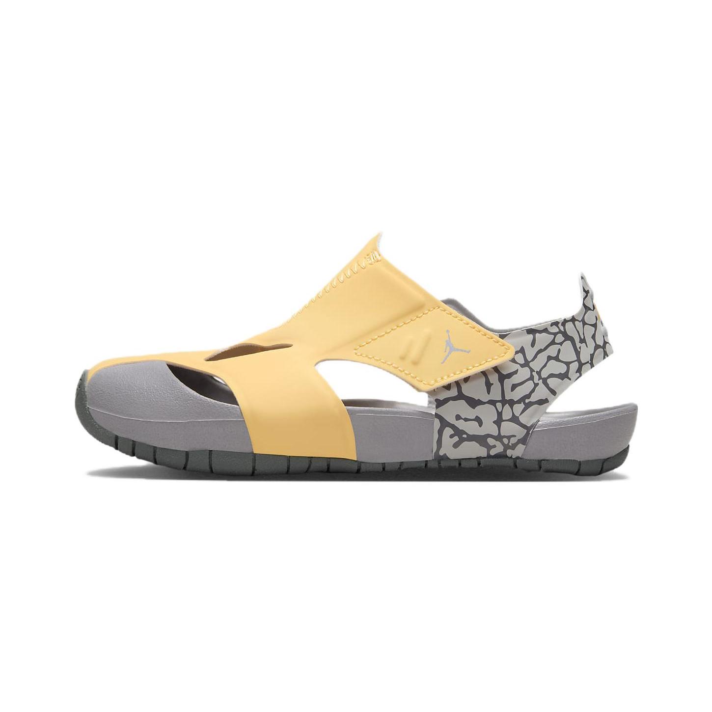 

New Jordan Flare Anti-Slip And Wear-Resistant Breathable Children s Sandals Yellow Gray Children Aged 3-7 Years Old CI7849-700 35