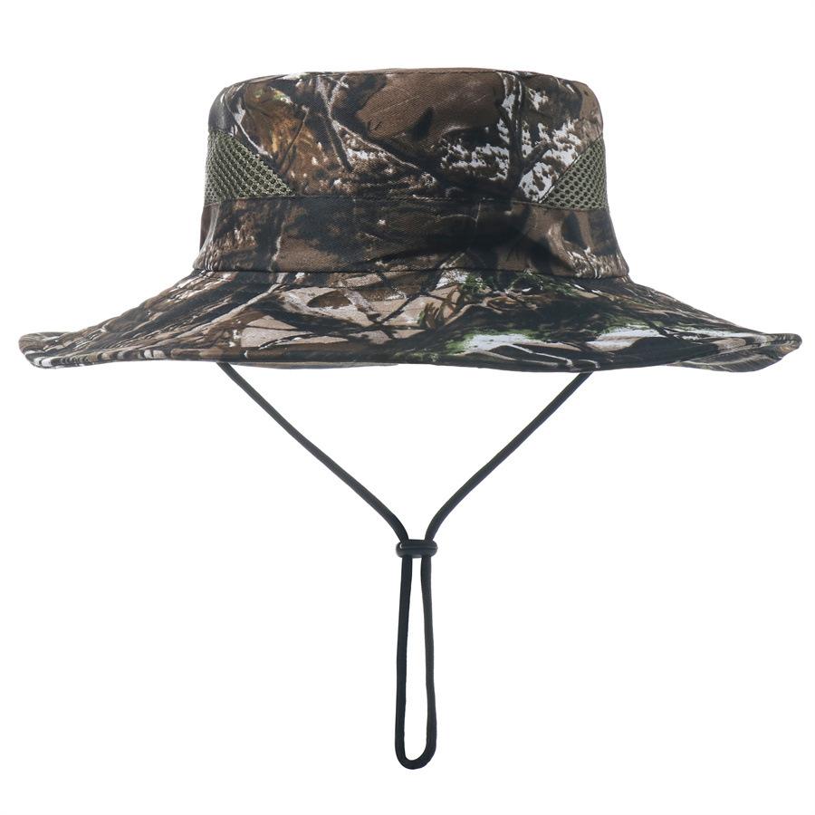 Cappello a secchiello mimetico da escursionismo all'aperto cappello da escursionismo mimetico da giungla cappello da sole traspirante con protezione solare