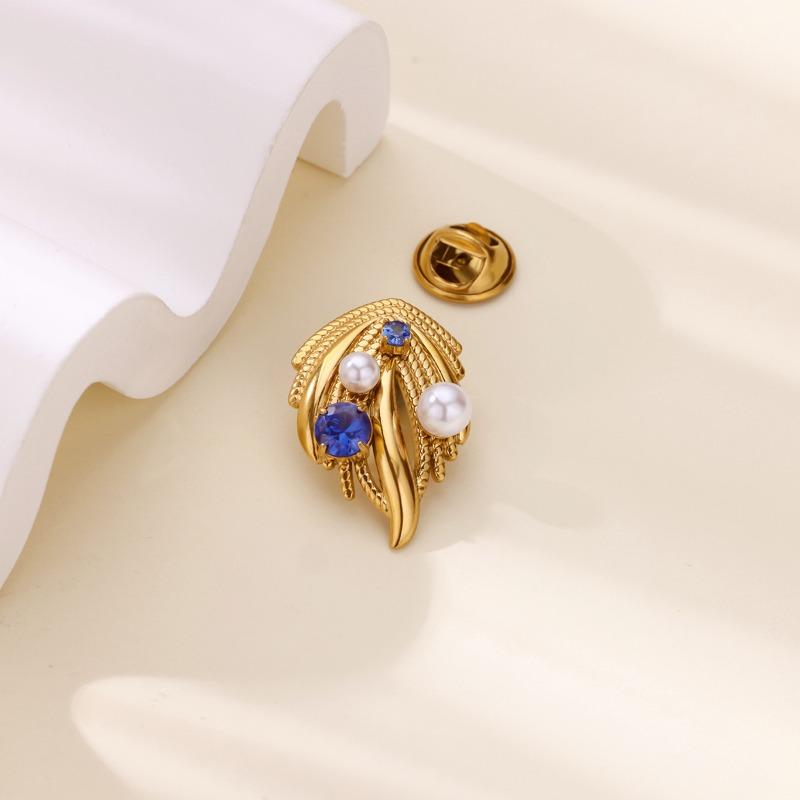 Light Luxury Cute Coconut Tree Brooch Premium Sense Pearl Accessories Pin Temperament Creative Personality Metal Jewelry Women