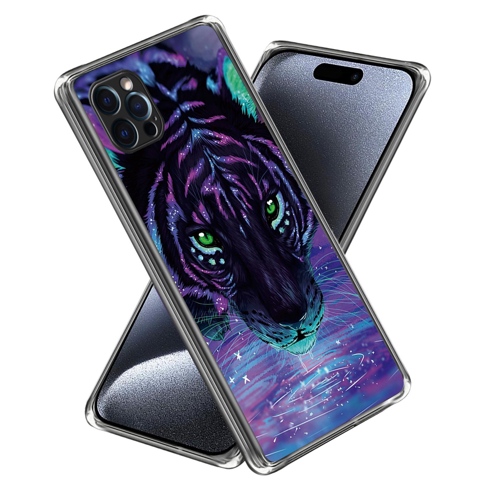 

Для iPhone 16 Pro Чехол с рисунком Печатный Противоударный ТПУ Чехол для телефона Night Tiger