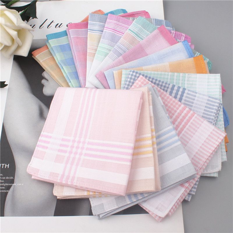 (Buy 10 Get 1 Free) Cotton Gentleman Men Handkerchief Old-Fashioned Classic Handkerchief Women's Portable Thin Cloth Square Scarf