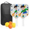 Cartoon Kid's Pickleball Set Portable Pickleball Game Set  Outdoor Sports