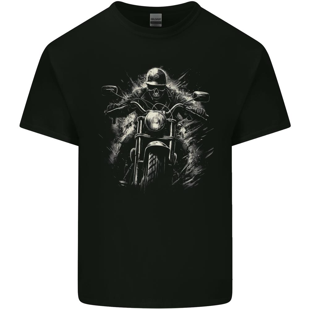 Skull Biker Motorcycle Motorbike Grim Reaper 19 Unisexs Cotton TShirt Tee Top