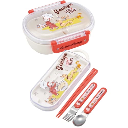 Skater Bento Box, 360ml, Curious George 23 Design, Antibacterial, for Children, Made in Japan, QAF2BAAG-A
