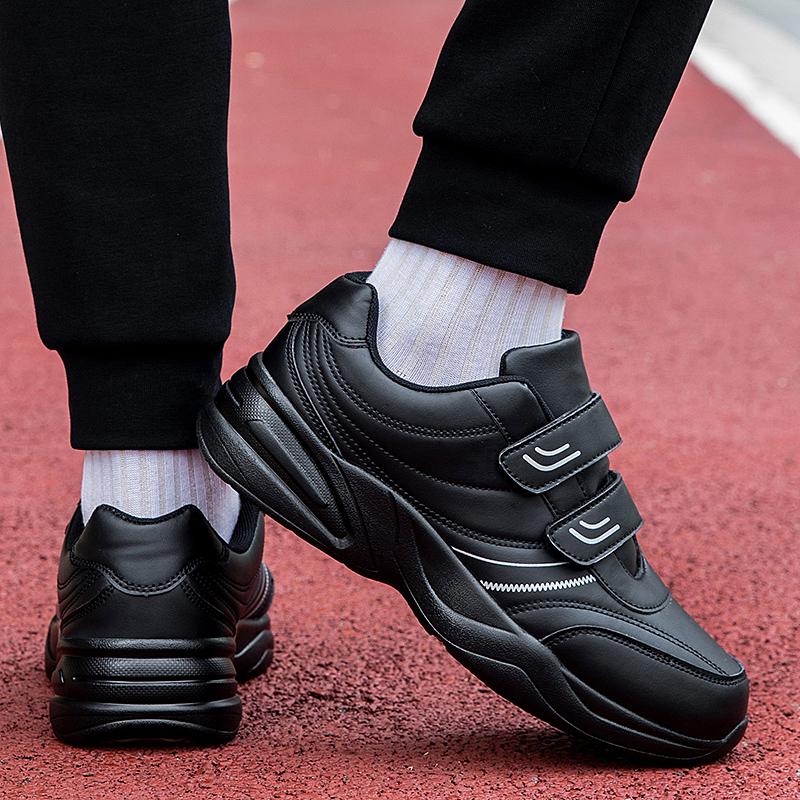 Męskie Regulowane Rzepy Skórzane Trampki Codzienne Buty Sportowe Białe Trampki Masculino Zapatillas Deportivas Tenis