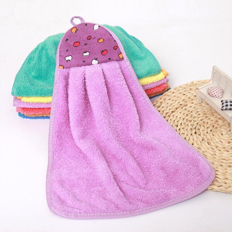 

Мультяшное подвесное банное полотенце Коралловое бархатное полотенце для протирания Абсорбирующая ткань для вытирания Салфетки Полотенца для рук Ванная комната Микрофиба Очень толстый носовой платок 1pc фиолетовый