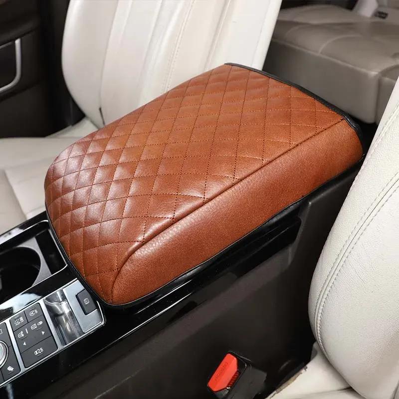 For 17-22 Land Rover Discovery 5 Armrest Box Cover Center Armrest Pad Car Interior Anti-scratch Dust Mat Cover Leather Material