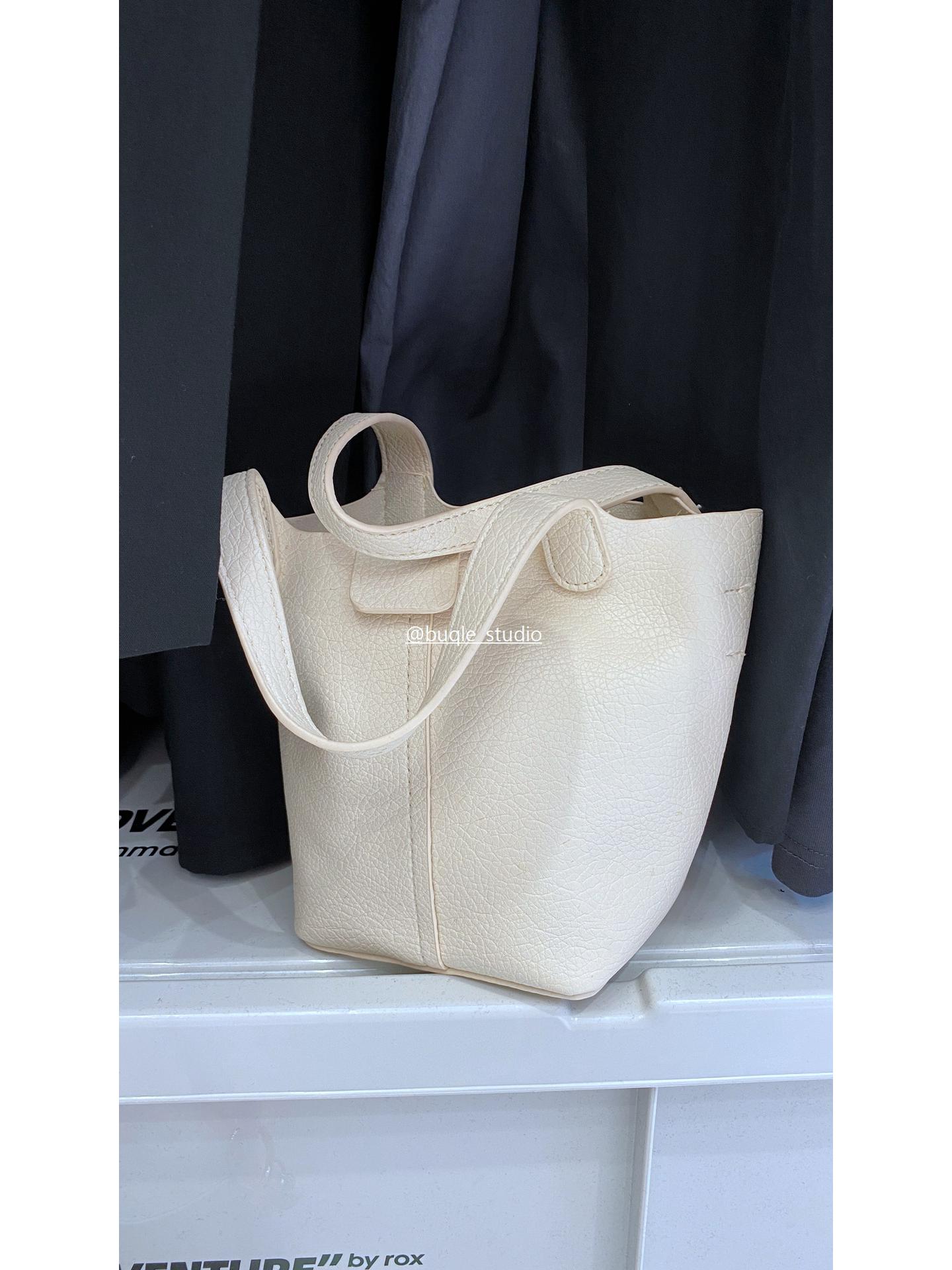 

Мини-сумка кроссбоди в корейском стиле: Универсальная наплечная сумка «Мать и дитя» грязно-белый