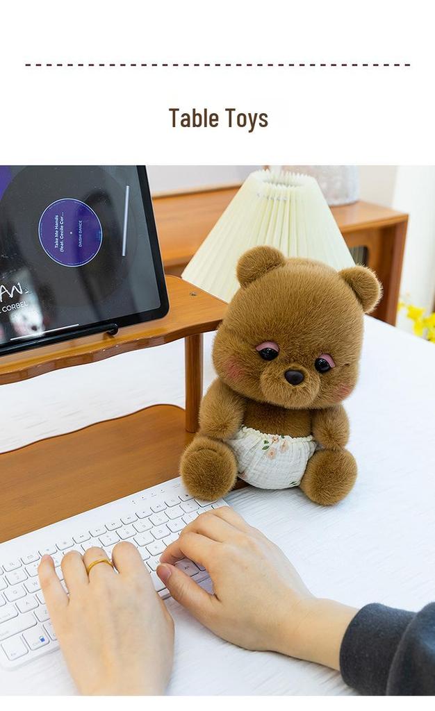 Cute Cat Plush Desk Ornament – Small Cloth Doll, Study Buddy, Birthday Gift