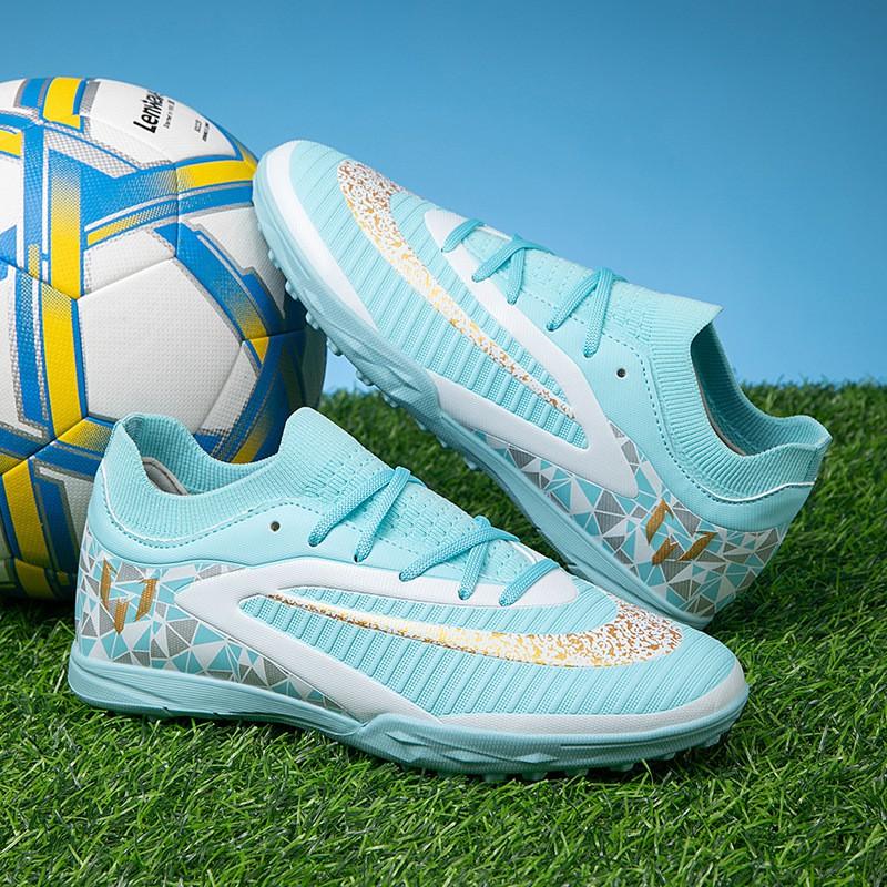 Youth Soccer Cleats Grass Fields Kids Training Shoes With Rubber Outsole TPU Studs