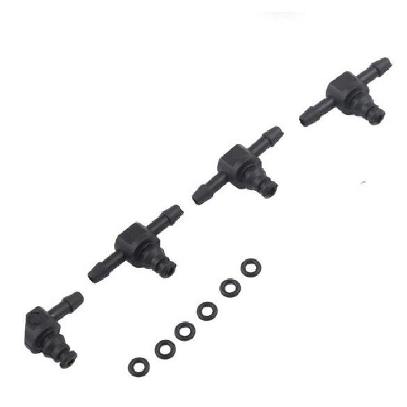4pcs Diesel Injector Return Pipe Connector T and L Fittings for Engines