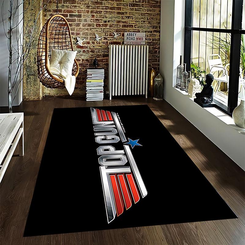 Top Gun Logo Carpet Design Suitable As a Non-slip Mat for the Living Room or Bedroom Sofa