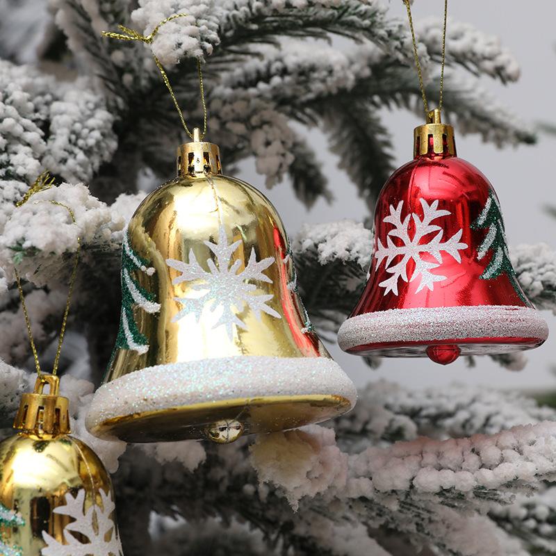 6Pcs 6cm Bell Design Christmas Decoration Beautiful Bell Christmas Tree Hanging Ornament