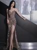 2025 Women's Sexy Sleeveless Backless Sequin Evening Dress with Slit