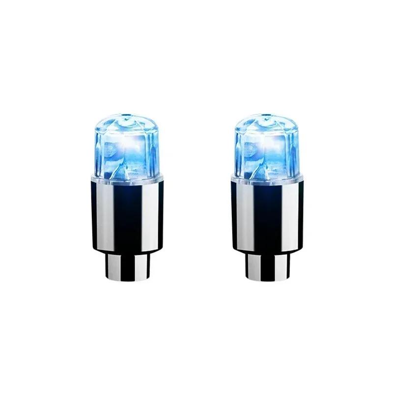 2/4/8pcs LED Tire Valve Stem Caps Neon Light Waterproof Wheel Spoke Lights LED Tire Lamp for Motorcycle Bicycle Car Accessories