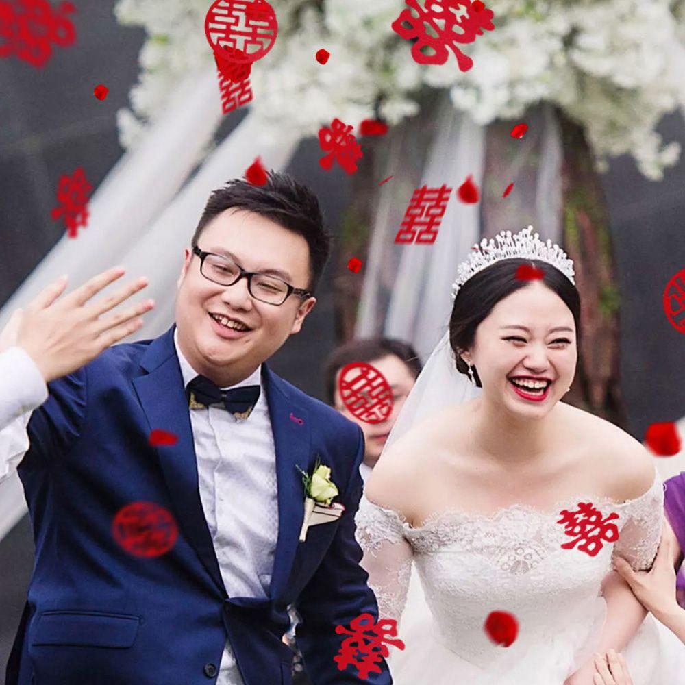 Dish Double Happiness DIY Party Supplies Love Stickers Happy Characters Marriage Room Decoration