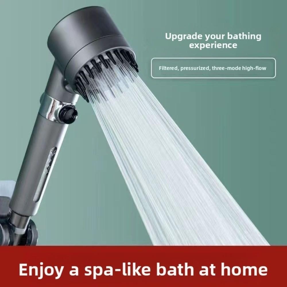 High Pressure Shower Head Round 3 Mode Bathroom Shower Head Detachable Filter Element Bathroom Shower Tool Replacement Part