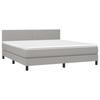 3139913 vidaXL Lit à sommier tapissier avec matelas Gris clair 180x200cm Tissu