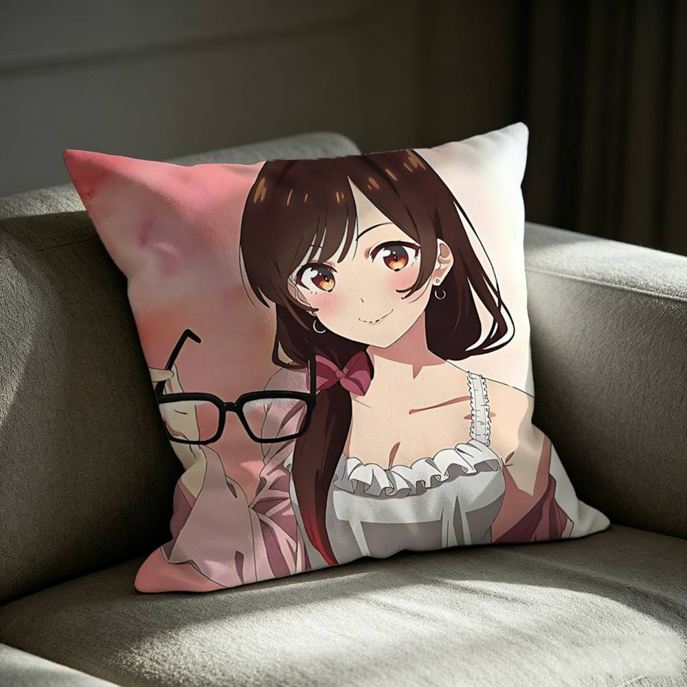 C-Chizuru M-Mizuhara Anime Rent-A-G-Girlfriend Square Sofa Pillow Cover Solid Color Living Room Home Decor Cushion Case