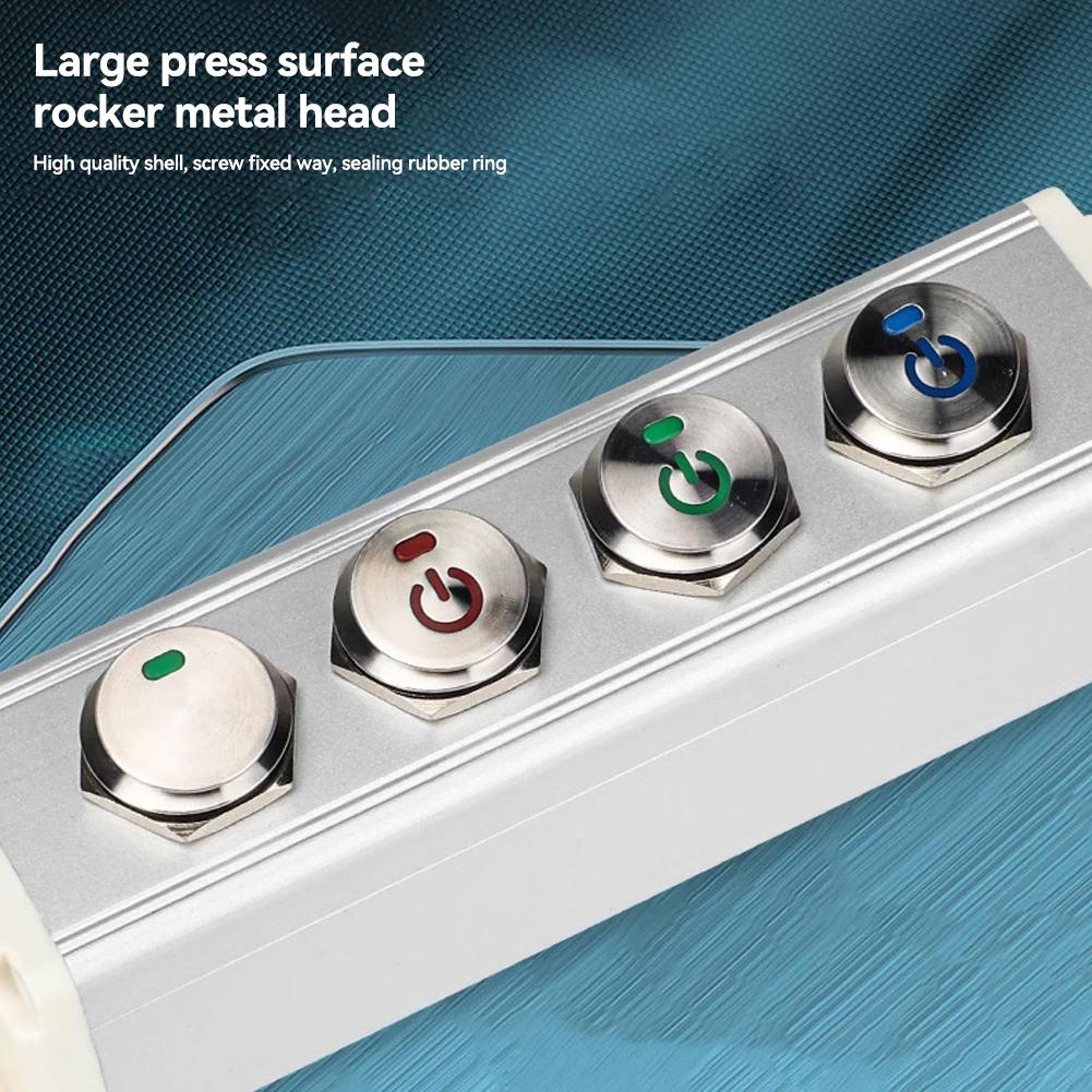 12V-24V 20A Car 22mm Switches Button Round Shape Rocker Switch Stainless Steel Self-locking Two Positions Button ON-OFF 3 Pins Battery Switches5