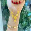 Shajin Blühende Halskette: Damenanhänger aus simuliertem Gold, luxuriöser High-End-Hochzeitschmuck.
