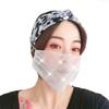 Women's Mesh Face Mask Flash Diamond Rhinestone Star Washable Personality Nightclub Party Mask