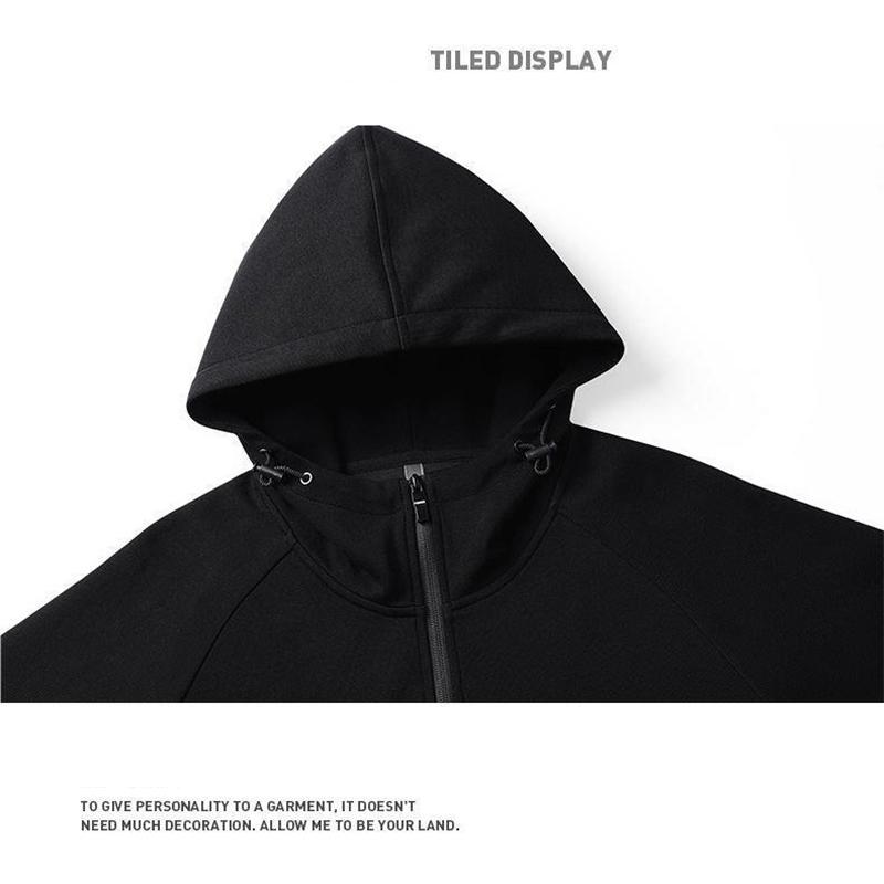 Spring and Autumn Plus Size Men's Fashionable Casual Hooded Patchwork Hoodie Men's Retro Long Sleeved Loose Men's Clothing