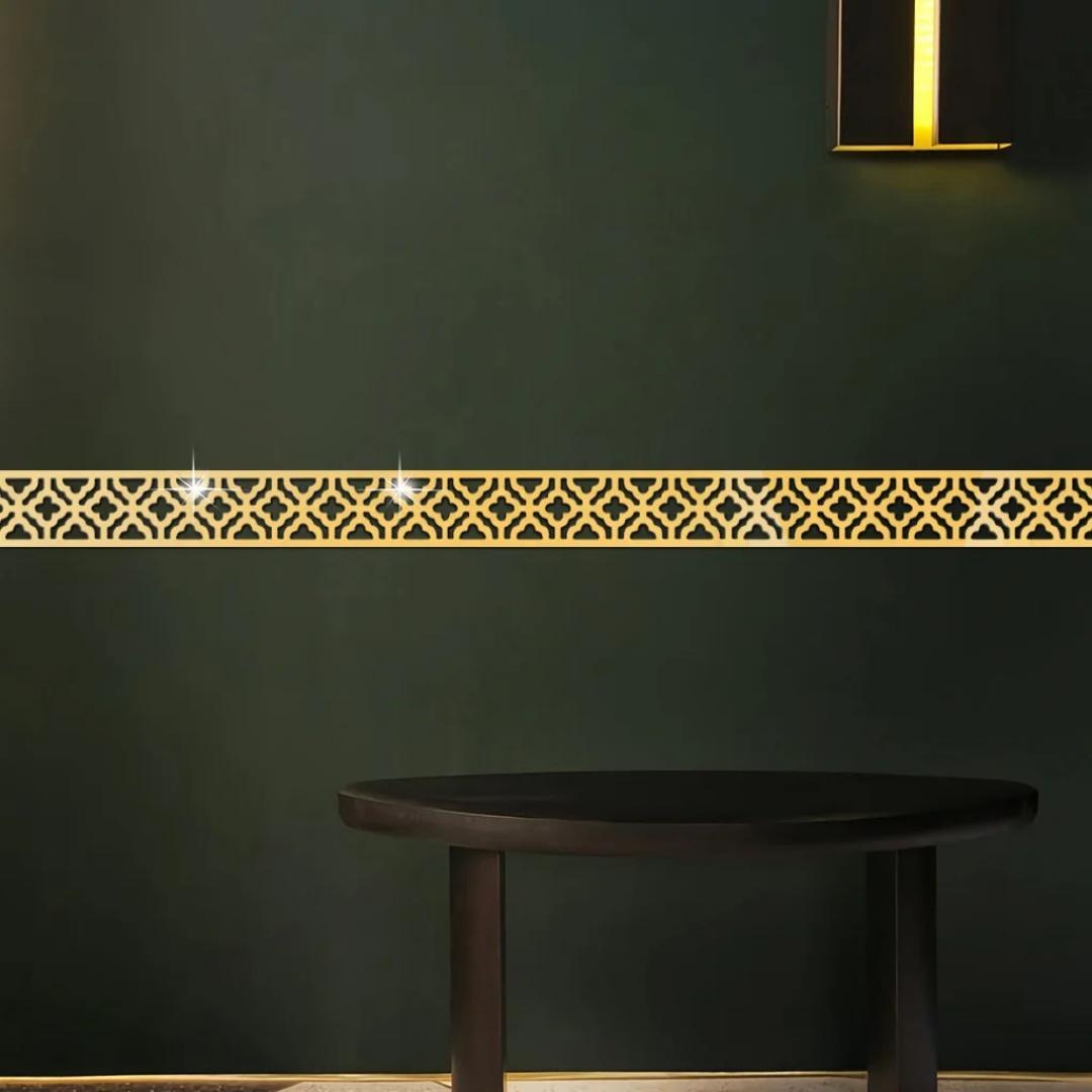 

10/12 шт. 20x5 см Акриловые Зеркальные Настенные Наклейки Для Границ Угловых Линий Гостиной Края Офисных Стен Домашний Декор 10pcs золотой