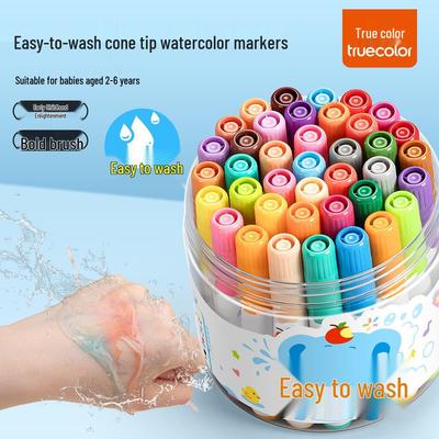 Rotuladores de Acuarela Lavables de Color Verdadero y Set de Pinceles para Niños