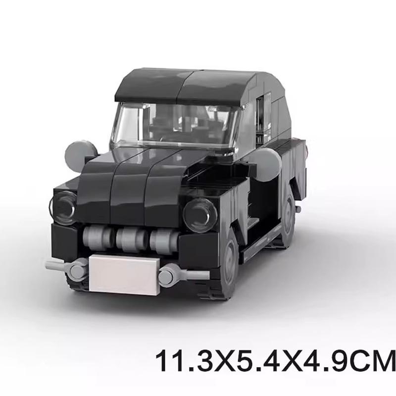 MOC City Mini Car Tractor Snowmobile Camper Van Fiated Taxi Truck Head Speed Vehicles Sets Building Blocks Toys Christmas Gift