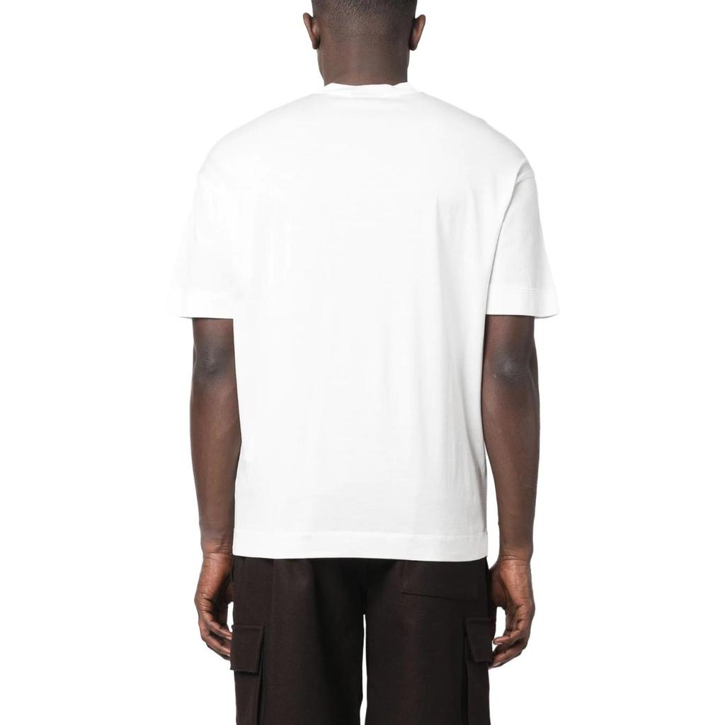 Emporio Armani Ss23 Letter Logo Printed Crew Neck Short Sleeve T-Shirt Men Tops White 3R1TV9-1JUVZ-0101