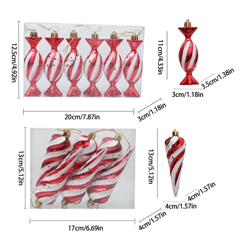 Holiday Candy Cane Tree Decoration Elegant Spirals Candy and Cane Christmas Tree Hanging Accessory for Holiday