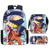 3Pcs Set NARUTO Kids Backpack with Crossbody Bag & Pencil Case Lightweight&Durable, Cartoon School Bags for Ages 5-10 Boys&Girls