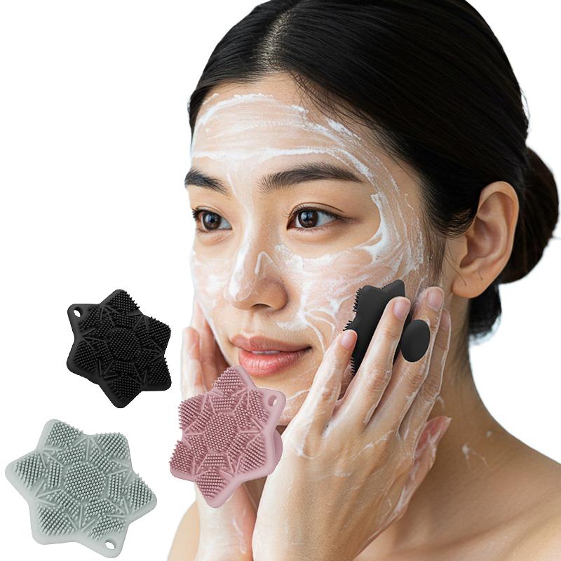 Mini Soft Silicone Exfoliating Brush Cleanser Manual Body Cleansing Facial Care Portable Scrubber Shower Silicone Bath Brush