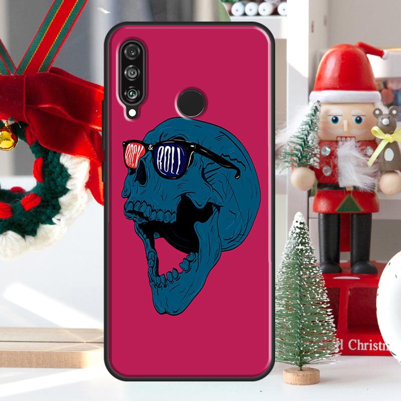 Rock and Roll Skull Case For Huawei P30 Lite P40 P50 P20 Pro P Smart 2021 Nova 5T Nova 9 Honor X9 X8 X7 50