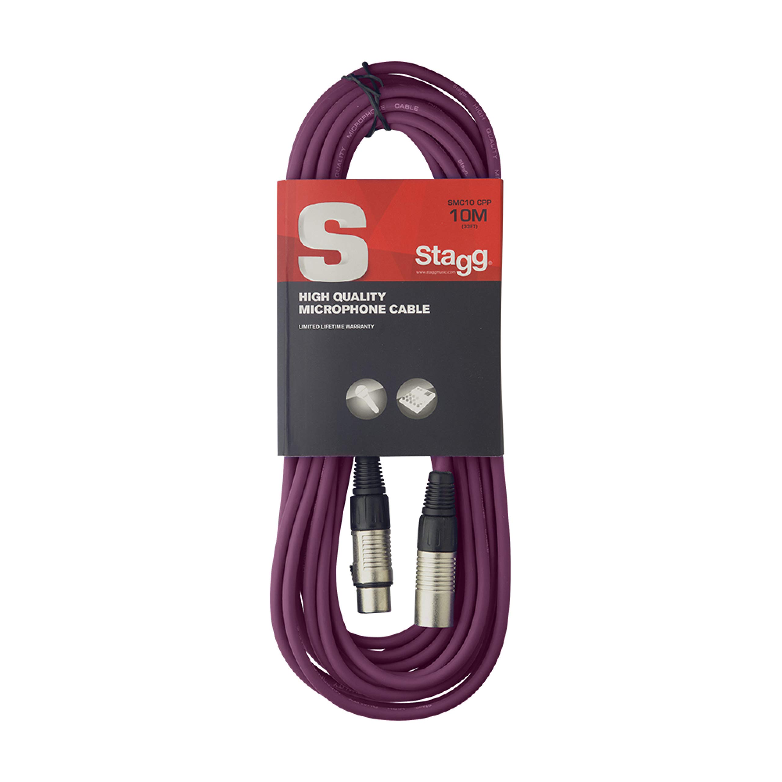 

Stagg SMC10 CPP 10м Микрофонный кабель XLR-XLR, Фиолетовый