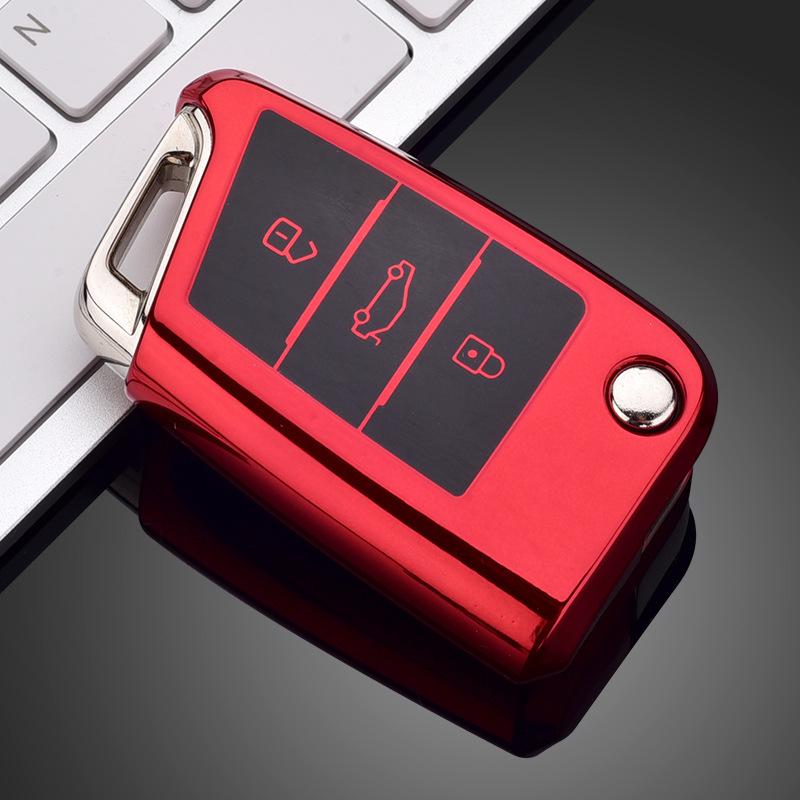TPU Car Key Case Cover Shell Fob for VW Volkswagen Golf 7 MK7 Tiguan MK2 for SEAT Ateca Leon FR 2 Ibiza Skoda Octavia A7 Keyless