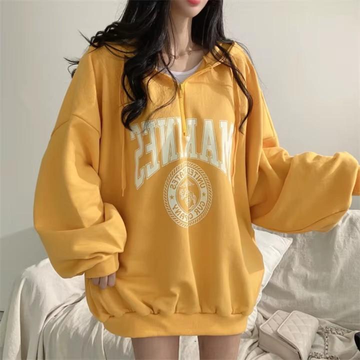Reißverschluss-Hoodies Damen Frühling Herbst Mode Lässig Übergroßer Kapuzenpullover Lockere Jacke Damen