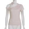 2026 New Women Sweet Polka Dot Halter Top Backless Knot Slim Fit Short Sleeve Tee INS Streetwear Fashion Casual Tops