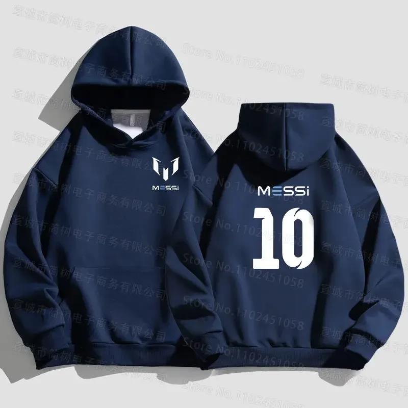MESSI Baumwolle Bedruckter Hoodie Hohe Qualität Einfarbig Schlichte Sportbekleidung Paar Mode Schlichter Pullover Top Lockerer Street Hoodie