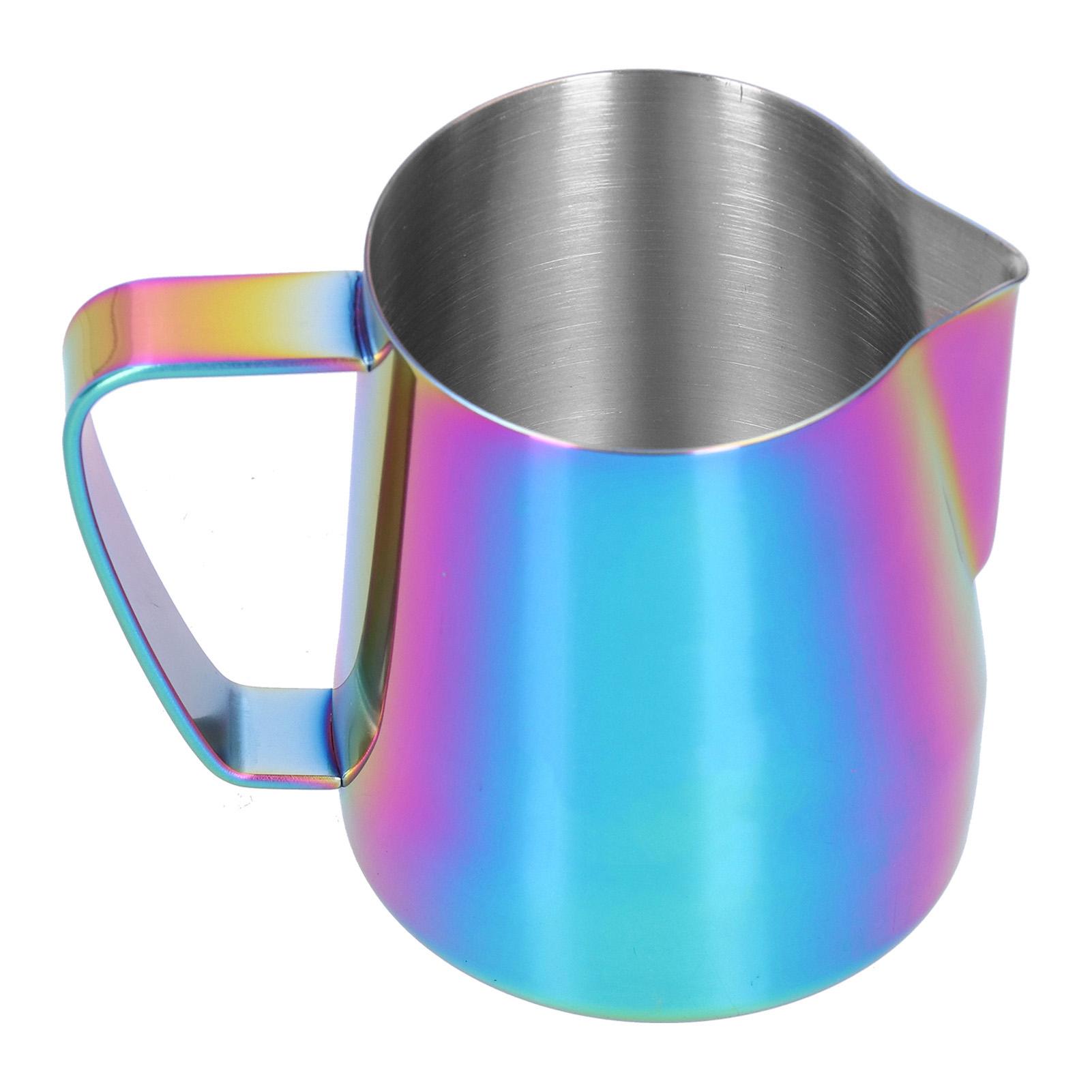 

Питчер для вспенивания молока из нержавеющей стали с заостренным носиком, чашка для вспенивателя кофе для дома, кухни, цветной 600 мл