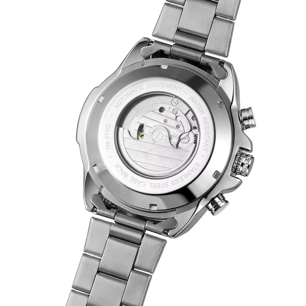 Forsining Mens Automatic Watches Stainess Steel Waterproof Wrist Watches Tourbillon Self Winding Mechanical Diamond Dial Wrist Watch